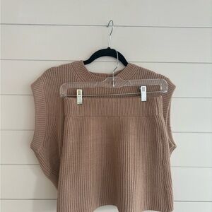 Tan Knit Sweater Vest